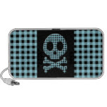 Blue Gingham Skull Mini Speaker