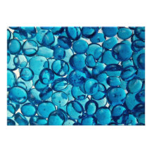 Blue glass beads personalized invite