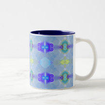 Blue glass gem pattern mug