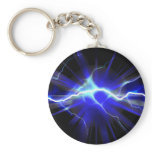 Blue glowing lightning or electricity keychains
