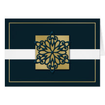 blue gold Corporate holiday Cards