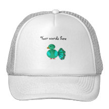 Blue green peacock hats