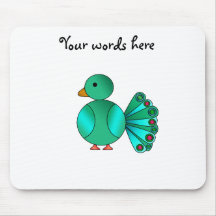 Blue green peacock mousemat