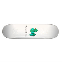 Blue green peacock skate decks