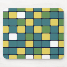 Blue Green Yellow Mosaic Tile Pattern Gifts Mouse Mats