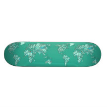 Blue grey planet drawing skate board decks