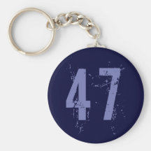 BLUE GRUNGE STYLE NUMBER 47 KEYCHAIN