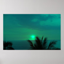 Blue Hawaii Sunset Poster