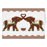 Blue heart elephants Card