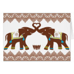 Blue Heart Elephants Card