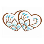 Blue Henna Hearts Postcards