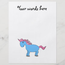 Blue horse with pink mane personalised flyer
