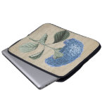 Blue Hydrangea on Vintage Calligraphy Paper Laptop Sleeves