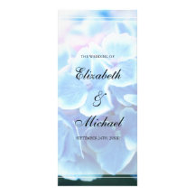 Blue Hydrangea Wedding Program Customized Rack Card