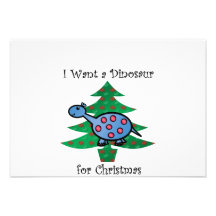 Blue I want a dinosaur for christmas Announcements