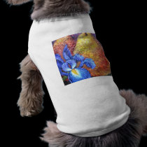 Blue Iris And Fruit Pear Painting Art - Multi pet clothing