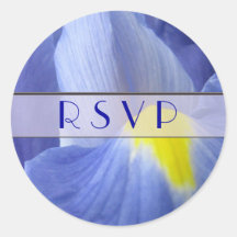 Blue Iris Wedding Envelope Seal Stickers