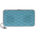 Blue Japaneese abstract wave pattern speakers