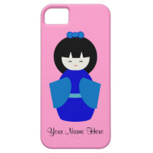 Blue Japanese Doll iPhone 5 Cases