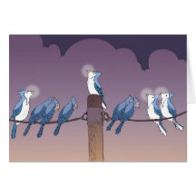 blue jay menorah HR Greeting Card