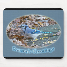 Blue Jay Season's Greetings Series Mouse Pads