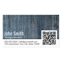 Blue Jeans QR Code Diving Business Card