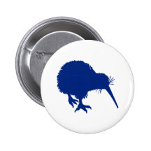 Blue Kiwi Pinback Button