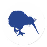 Blue Kiwi Round Sticker