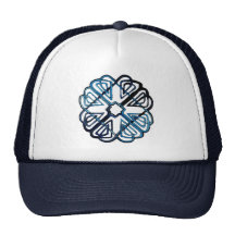 Blue Knotwork Flower Mesh Hats