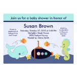 Blue Lagoon/Whale/Sealife Baby Shower Invitation