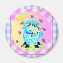 Blue Lamb Refrigerator Magnet