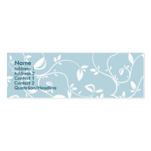 Blue Leaves - Skinny Business Card Template