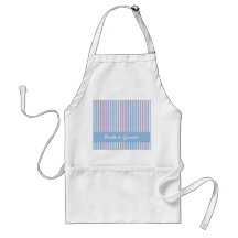 Blue Lilac White Stripes blue Wedding Apron