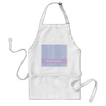 Blue Lilac White Stripes lilac Wedding Apron
