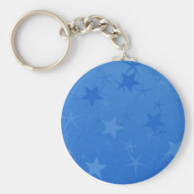 Blue Lined Star Field Keychain