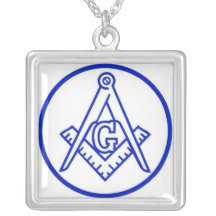 BLUE MASONIC EMBLEM NECKLACES