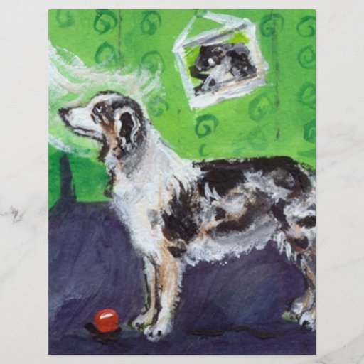 Blue Merle Australian Shepherd senses smiling moon Flyer