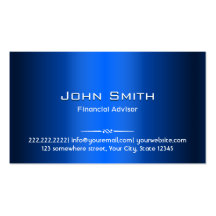 Blue Metal Financial Advisor Business Card