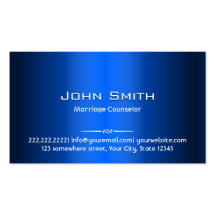 Blue Metal Marriage Counselling Business Card