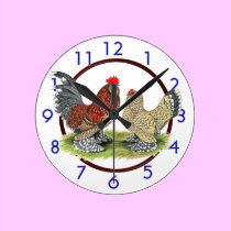 Blue Mille Fleur Bantams Clock wall clocks