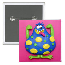 Blue Monster Pins
