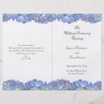 Blue Moon Folded Floral Wedding Program Template Personalised Flyer