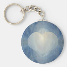 Blue moon heart keychain