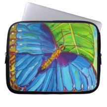 Blue Morpho Butterfly Laptop Sleeve