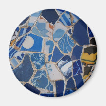 Blue Mosaic Refrigerator Magnet