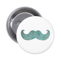 Blue Moustache - Vintage Damask Buttons