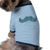 Blue Moustache - Vintage Damask Doggie Shirt