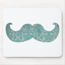 Blue Moustache - Vintage Damask Mousepads