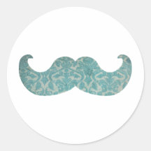 Blue Moustache - Vintage Damask Sticker