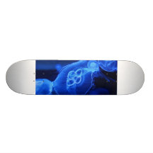Blue Neon Jellyfish Skate Board Deck